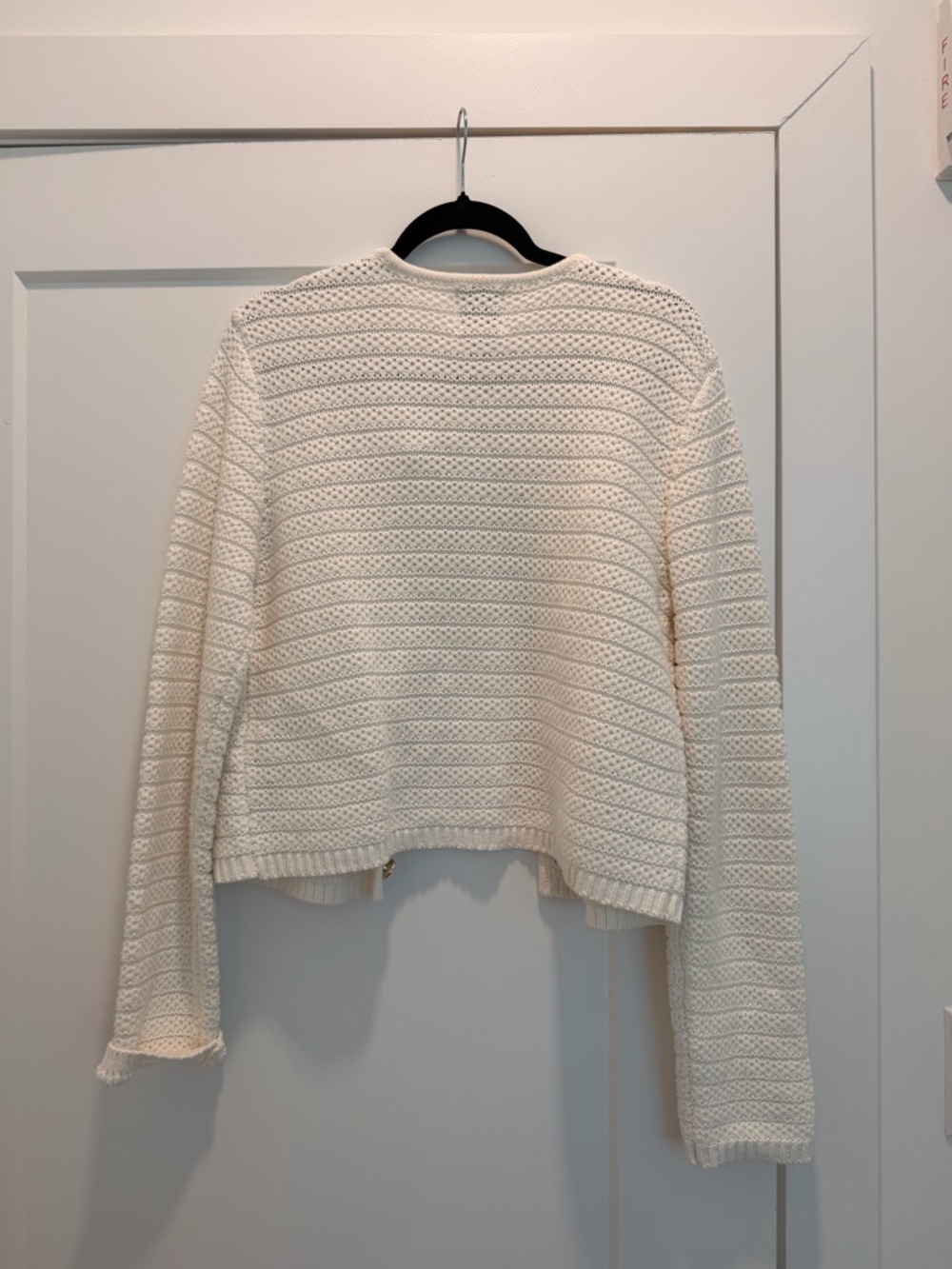 Joie Cream Textured Knit Button-Front Cardigan - Picture 3 of 3